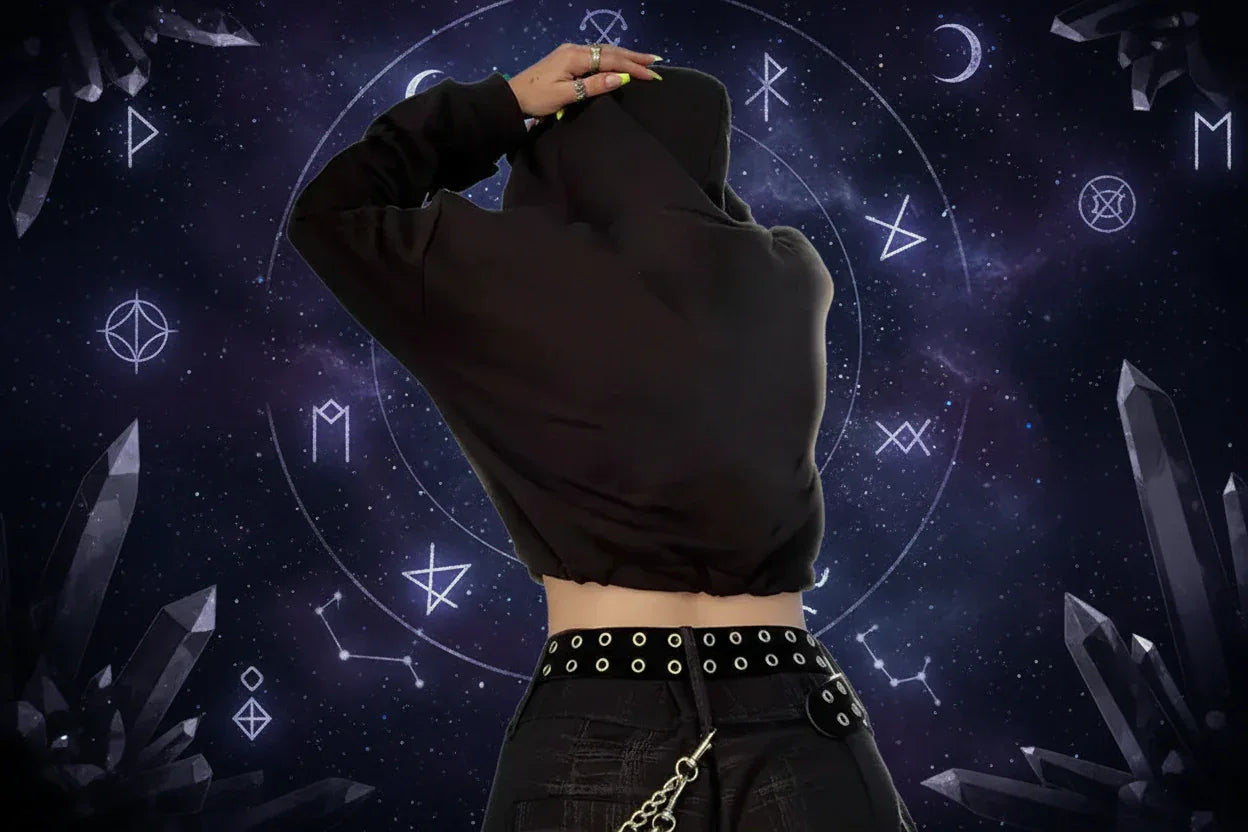 Skeleton Crop Hoodie - Sorceress Sanctuary Black / S-Black / M-Black / L-Black / XL-Black / XXL