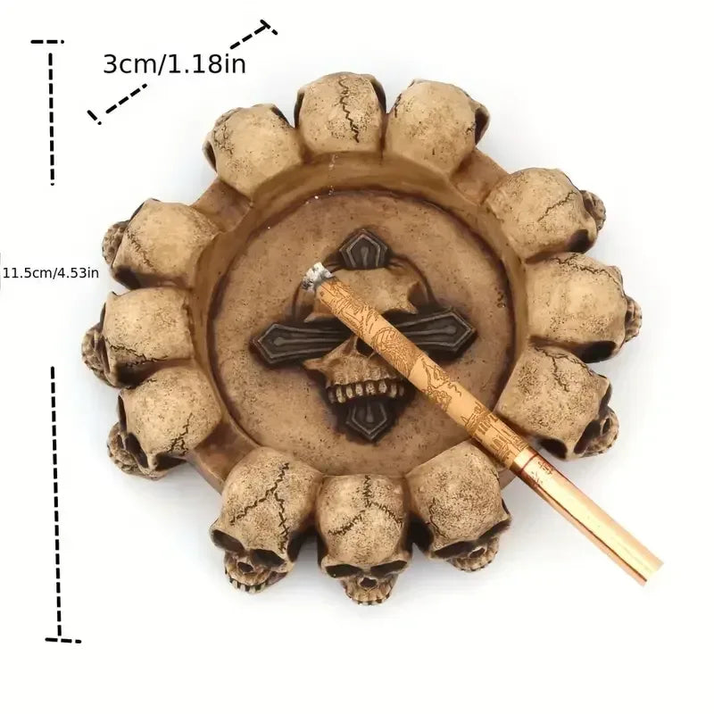 Skull Ashtray - Sorceress Sanctuary Brown color-Black