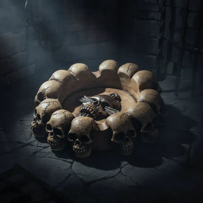Skull Ashtray - Sorceress Sanctuary Brown color-Black
