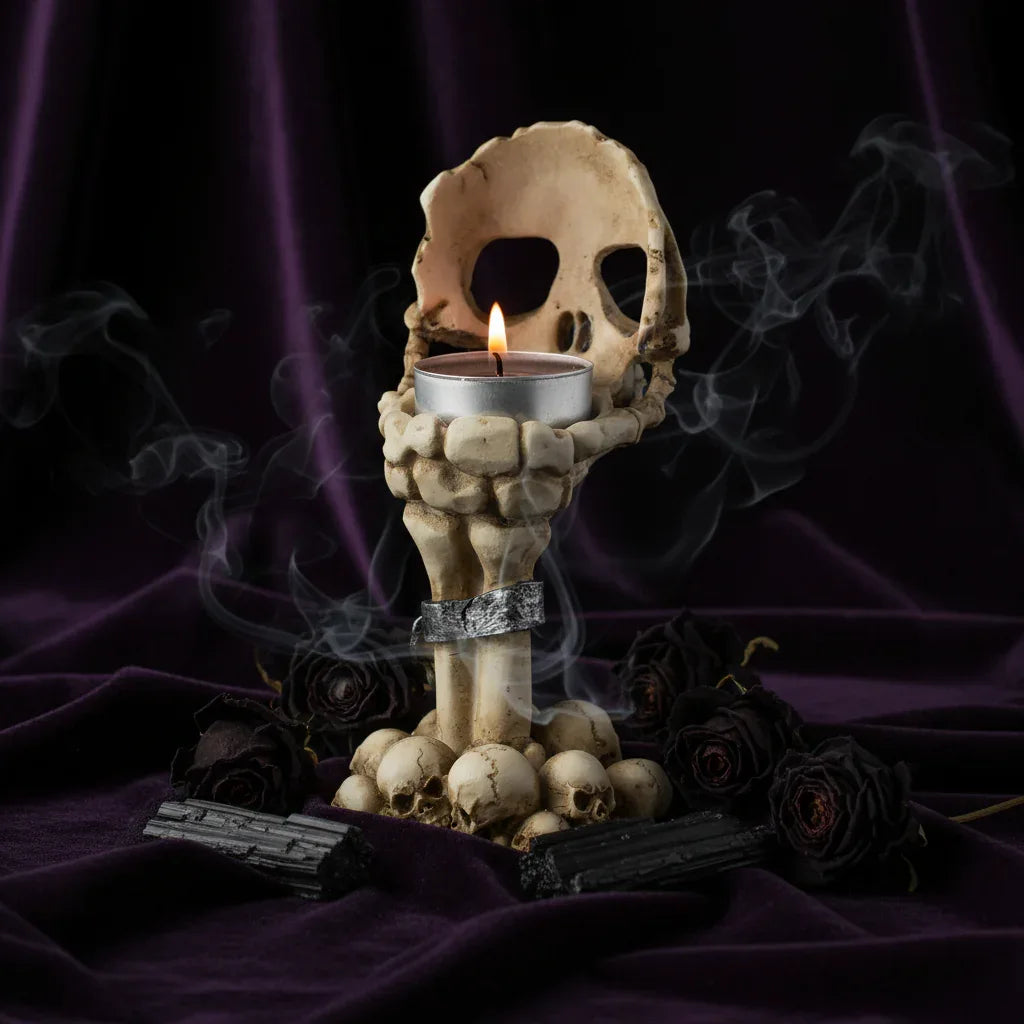 Skull Candle Holder - Sorceress Sanctuary Beige