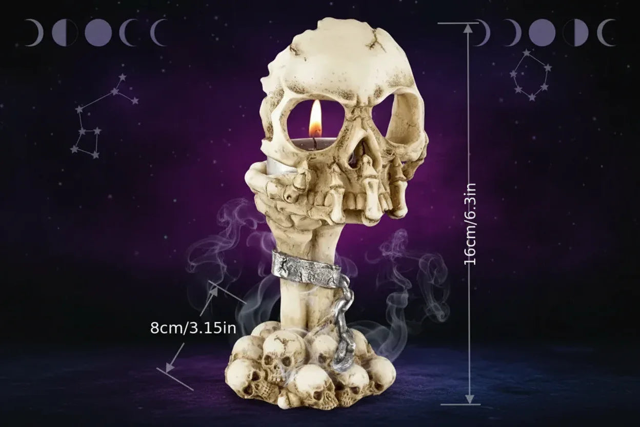 Skull Candle Holder - Sorceress Sanctuary Beige