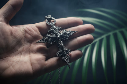 Skull Cross Necklace - Sorceress Sanctuary As Shown