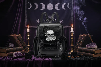 Skull Embroidered Bag - Sorceress Sanctuary Black