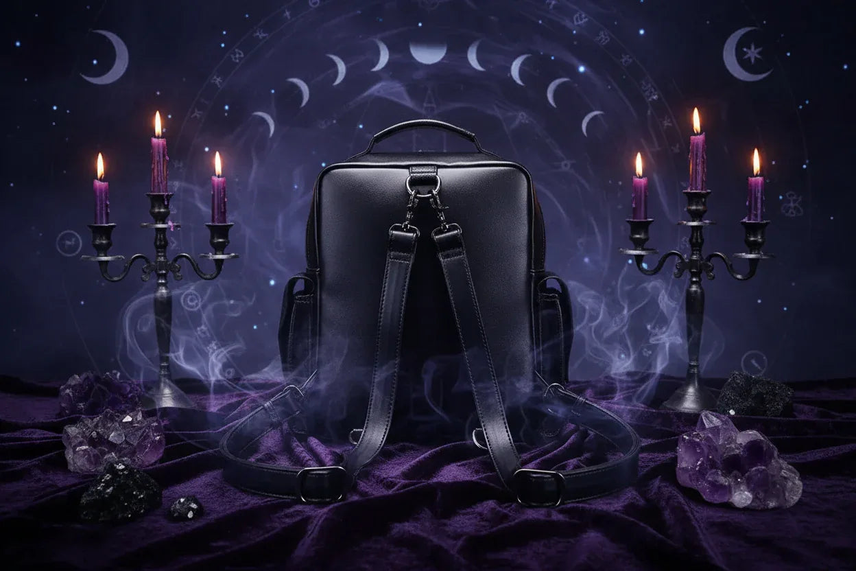 Skull Embroidered Bag - Sorceress Sanctuary Black