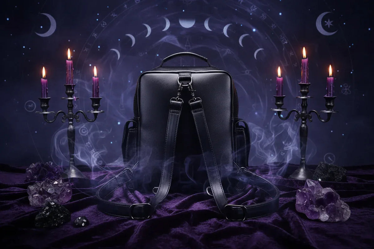 Skull Embroidered Bag - Sorceress Sanctuary Black