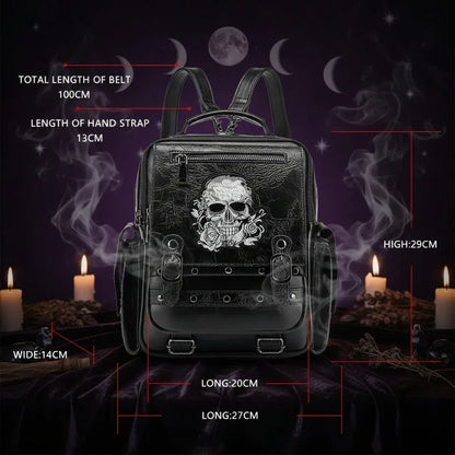 Skull Embroidered Bag - Sorceress Sanctuary Black