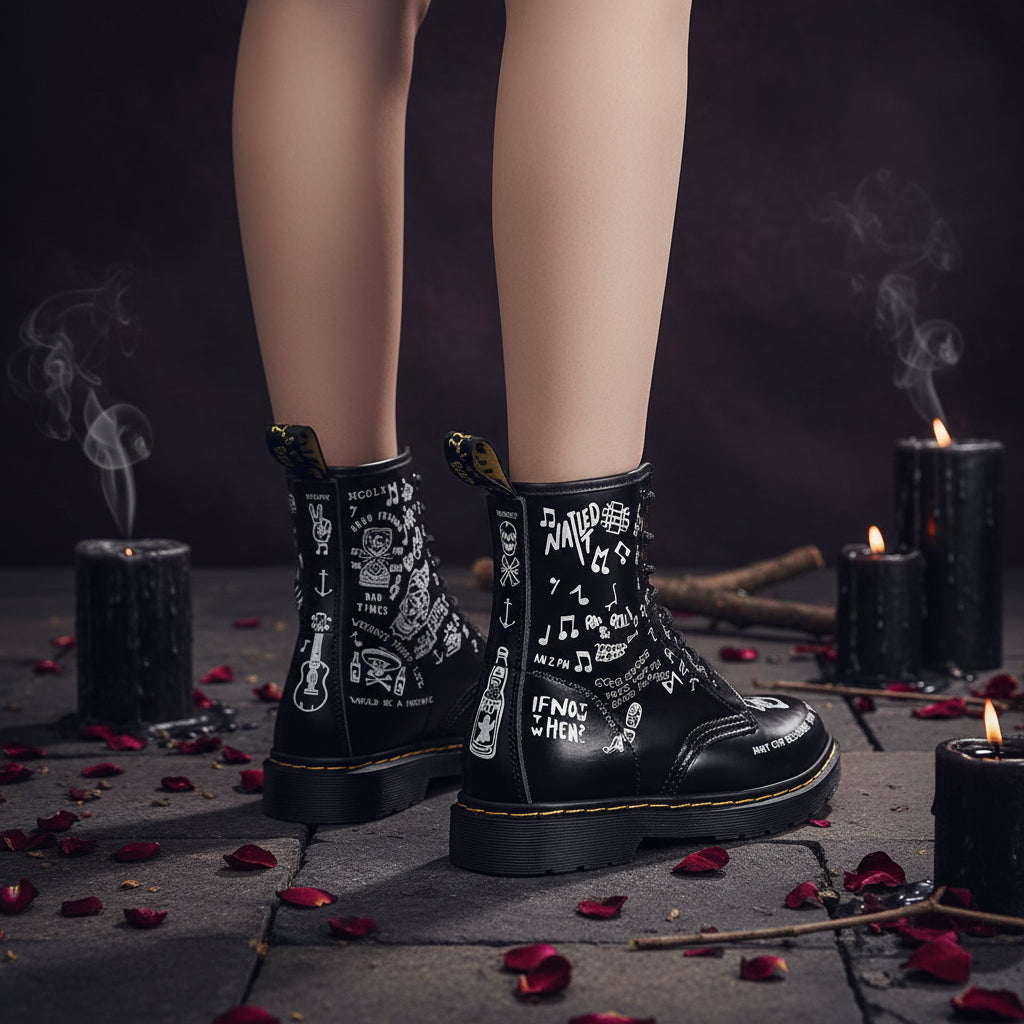 Graffiti Boots - Sorceress Sanctuary Black / 35-Black / 36-Black / 37-Black / 38-Black / 39