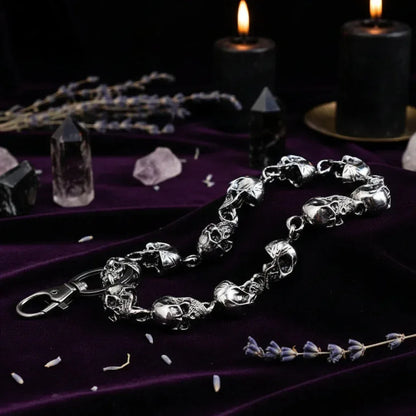 Goth Skull Metal Chain - Sorceress Sanctuary Black