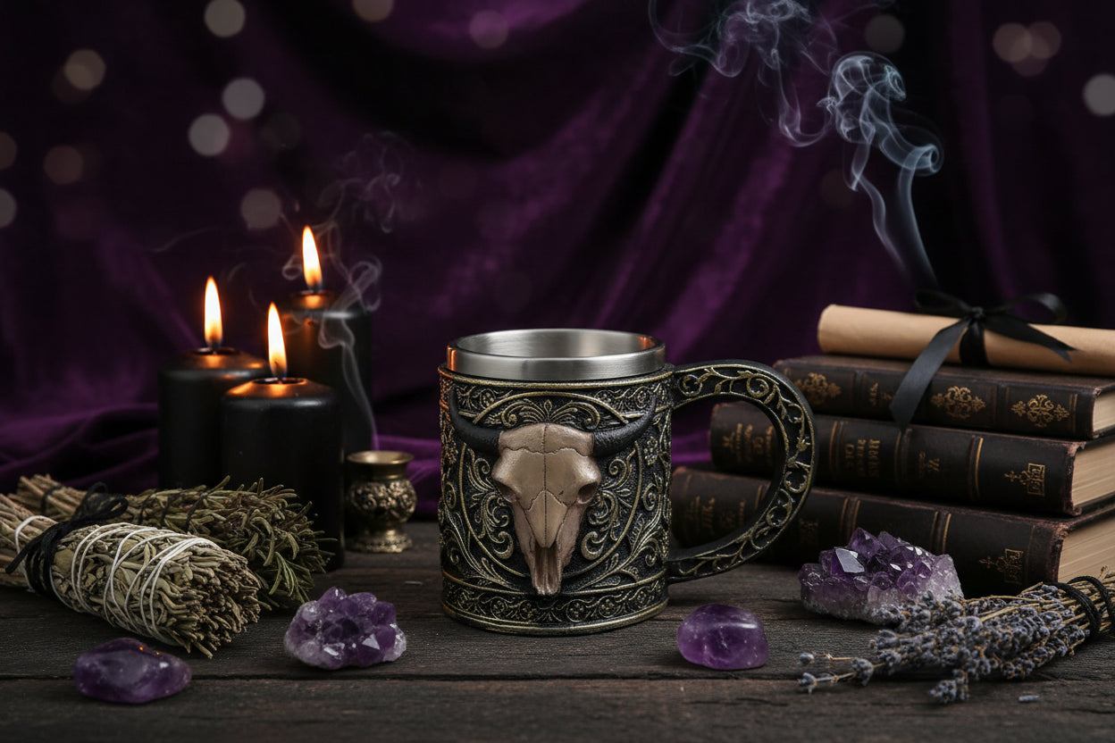 Skull Mug - Sorceress Sanctuary Black