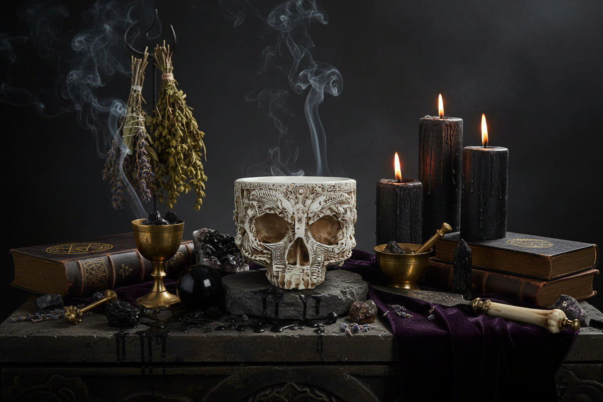 Skull Planter - Sorceress Sanctuary White