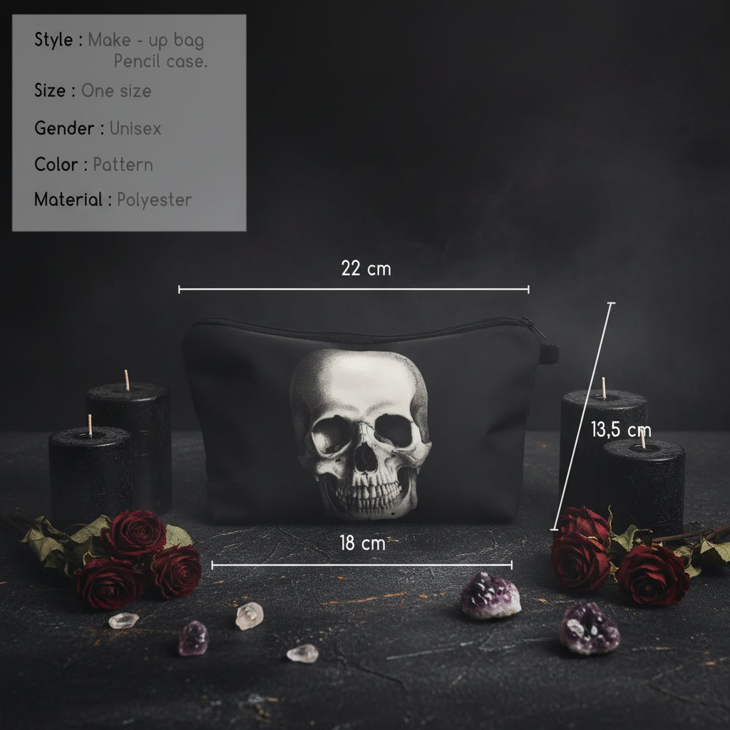 Makeup Bag for Women - Skull Design Storage Pouch Sorceress Sanctuary