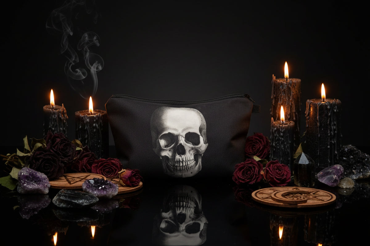 Makeup Bag for Women - Skull Design Storage Pouch Sorceress Sanctuary