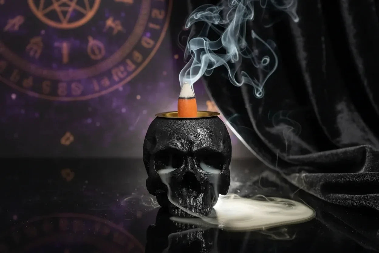 Skull Tears Candle Holder - Sorceress Sanctuary White-Black