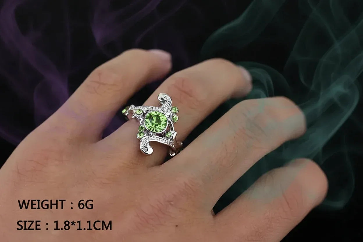 Slytherin Gem Ring - Sorceress Sanctuary White / 6-White / 7-White / 8-White / 9-White / 10