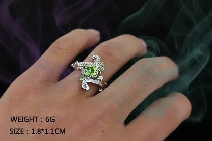 Slytherin Gem Ring - Sorceress Sanctuary White / 6-White / 7-White / 8-White / 9-White / 10