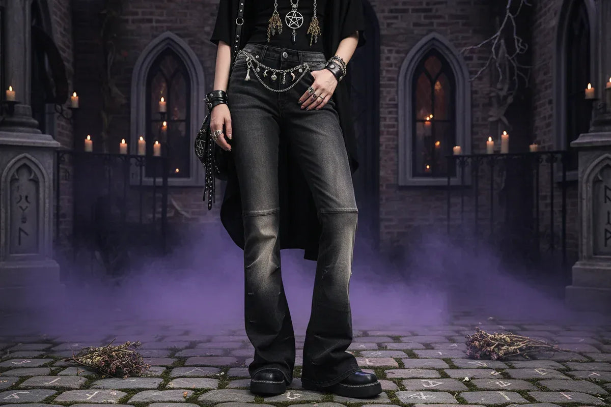 Smoke Wash Jeans - Sorceress Sanctuary Black / L-Black / M-Black / S
