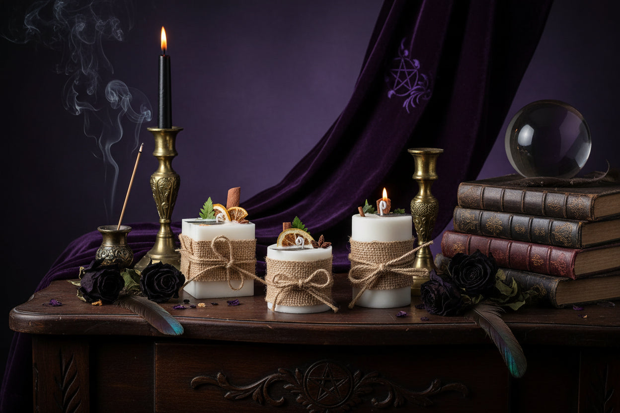Smokeless Scented Candles - Sorceress Sanctuary Circle-Square