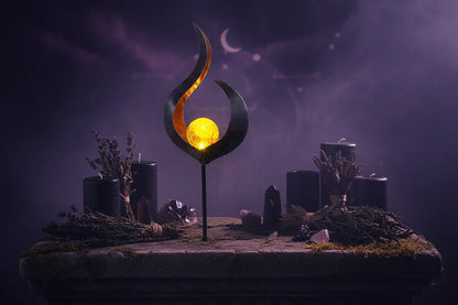 Solar Celestial Light - Sorceress Sanctuary White-Cutout-Flame lamp