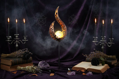 Solar Celestial Light - Sorceress Sanctuary White-Cutout-Flame lamp