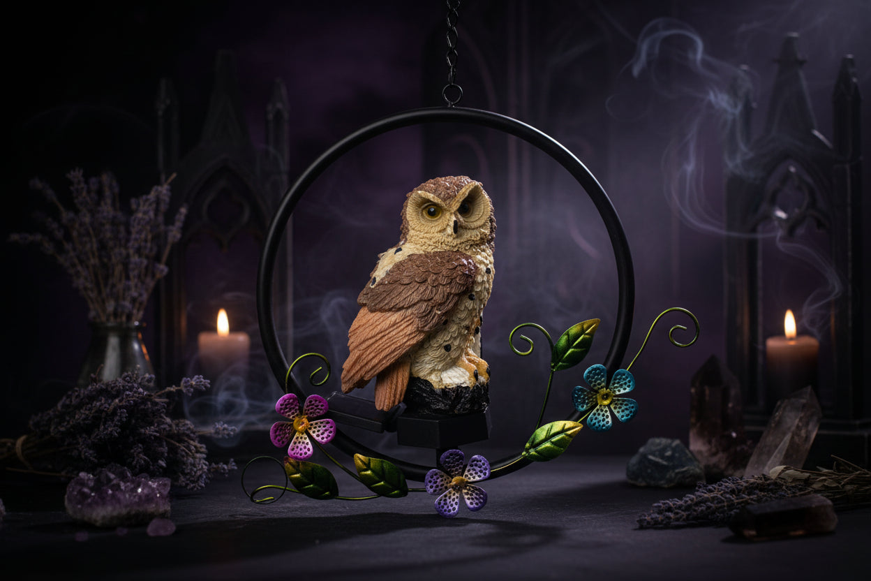 Solar Owl Light - Sorceress Sanctuary White-Brown