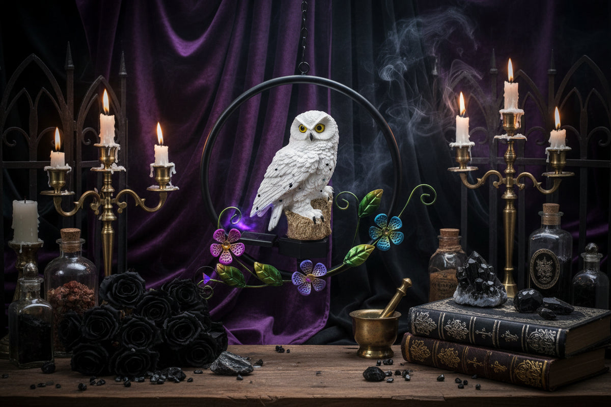 Solar Owl Light - Sorceress Sanctuary White-Brown