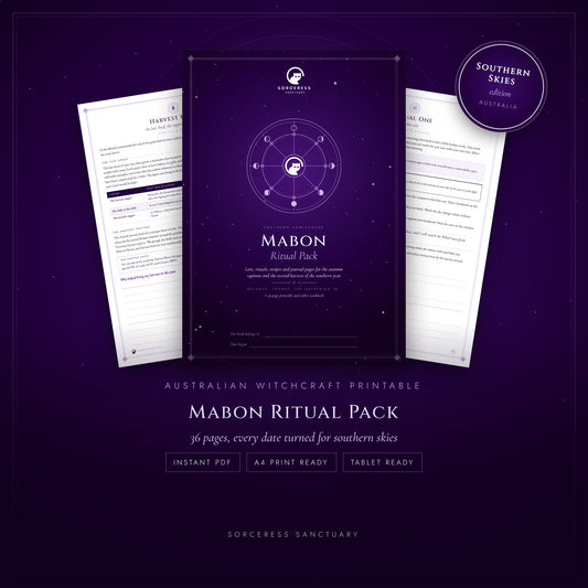 Mabon Ritual Pack printable PDF by Sorceress Sanctuary, an Australian witchcraft printable for the Southern Hemisphere