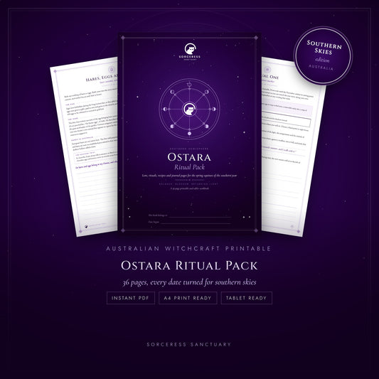 Ostara Ritual Pack printable PDF by Sorceress Sanctuary, an Australian witchcraft printable for the Southern Hemisphere