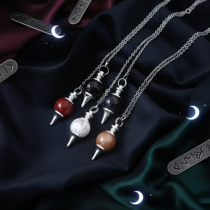 Sphere Pendulum - Sorceress Sanctuary egg white-pink-dark green-tiger eye-green