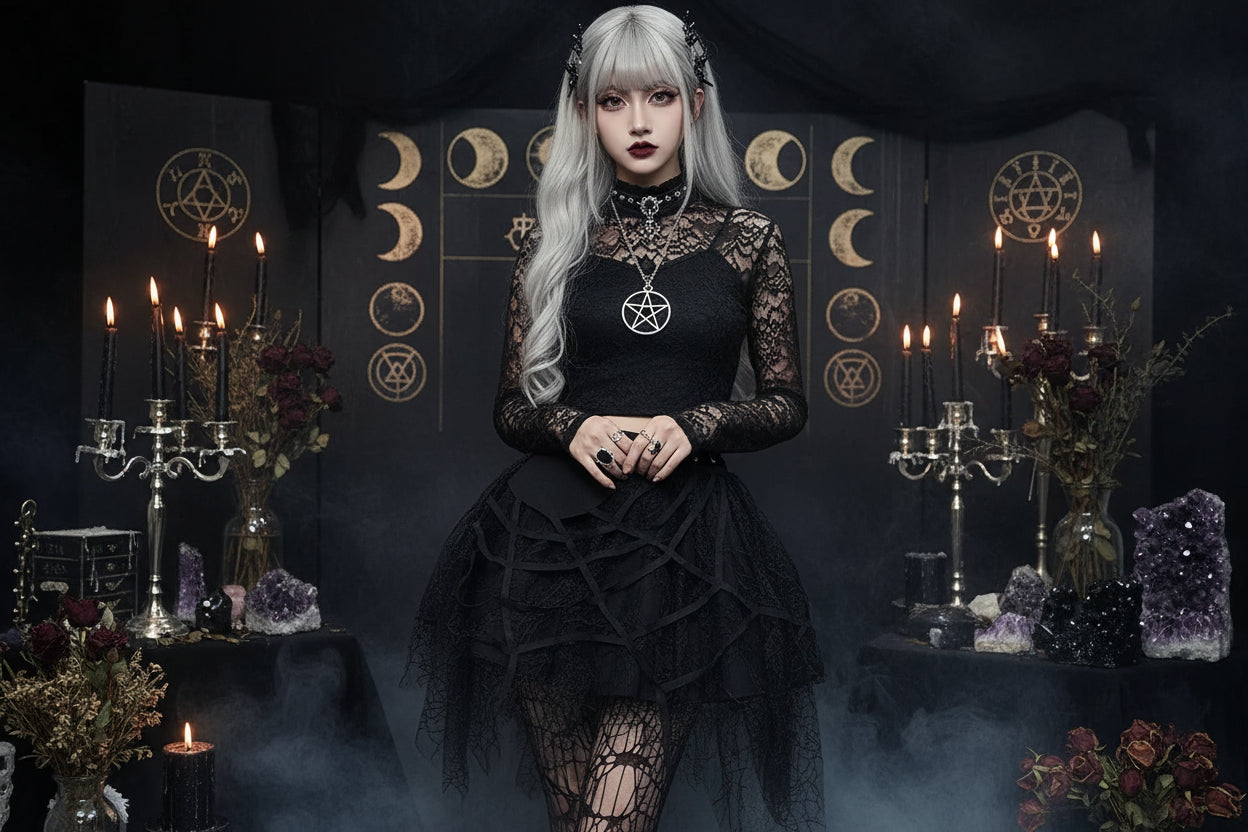 Spider Lace Skirt - Sorceress Sanctuary Black / S-Black / M-Black / L