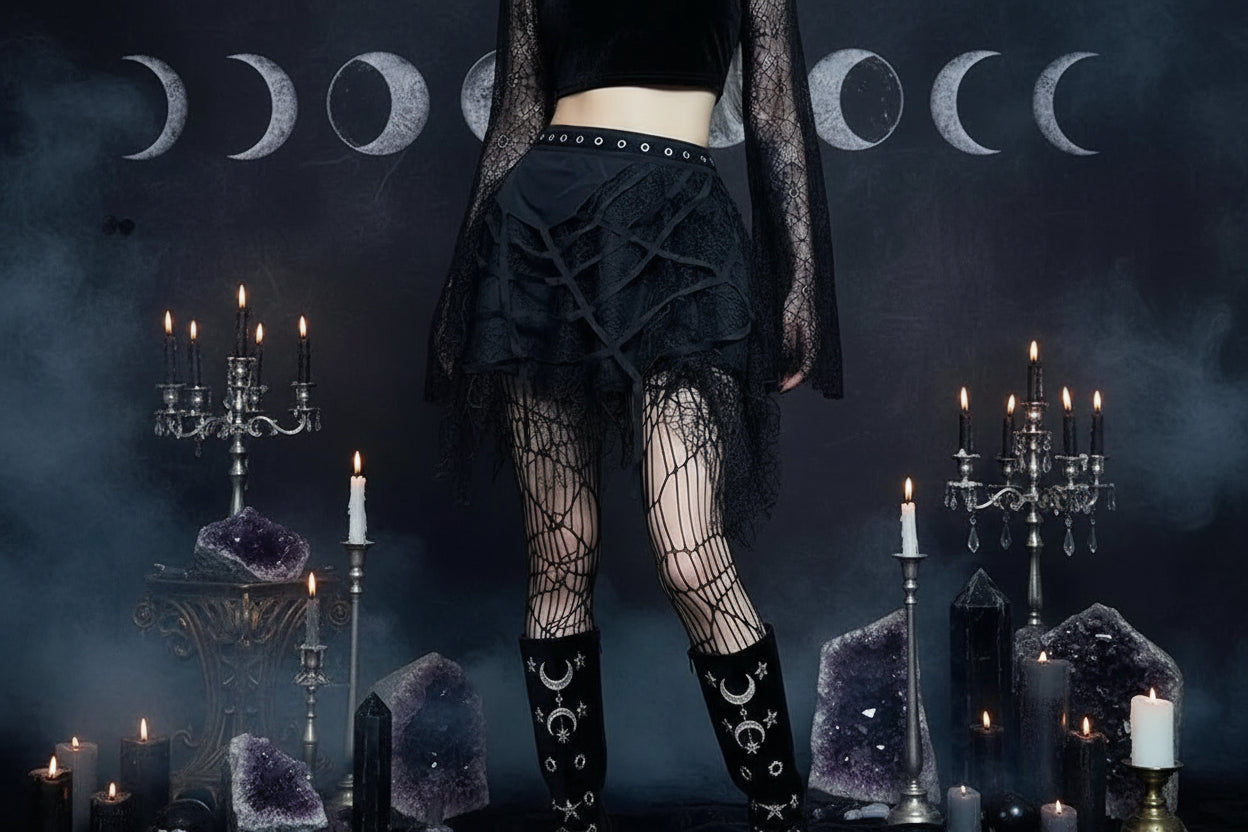 Spider Lace Skirt - Sorceress Sanctuary Black / S-Black / M-Black / L