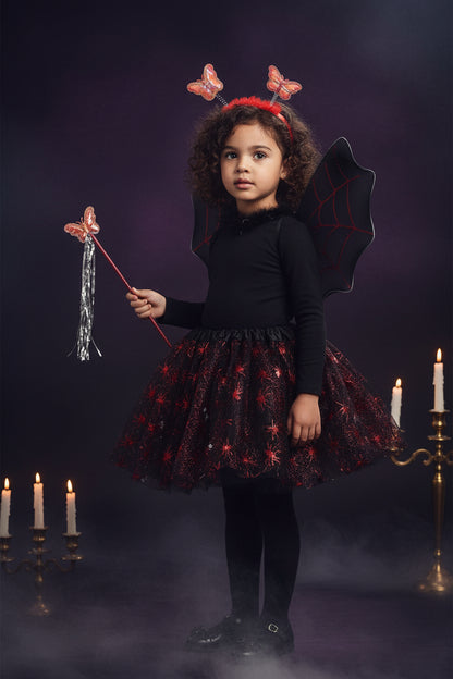 Halloween Red Spider Tutu Skirt with Wings Set for Girls Sorceress Sanctuary