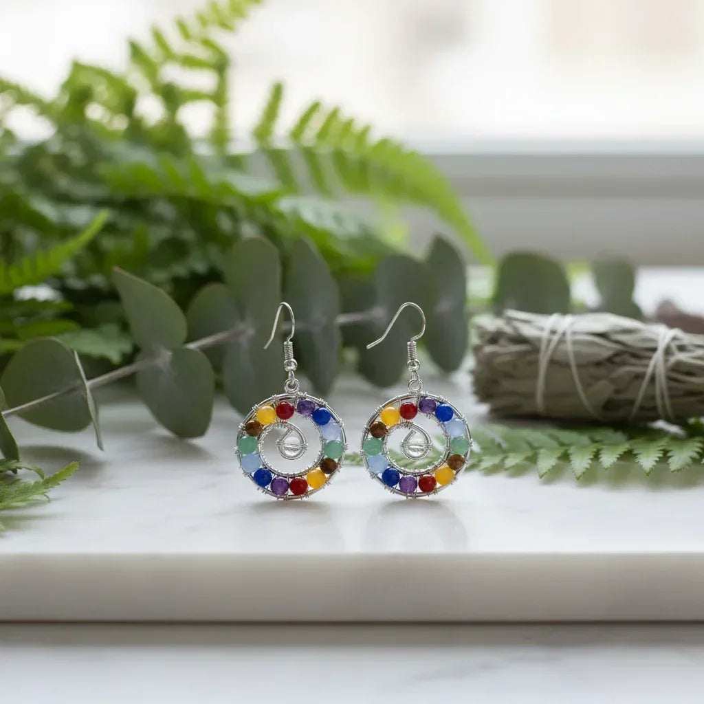 Spiral Chakra Earrings - Sorceress Sanctuary Earring