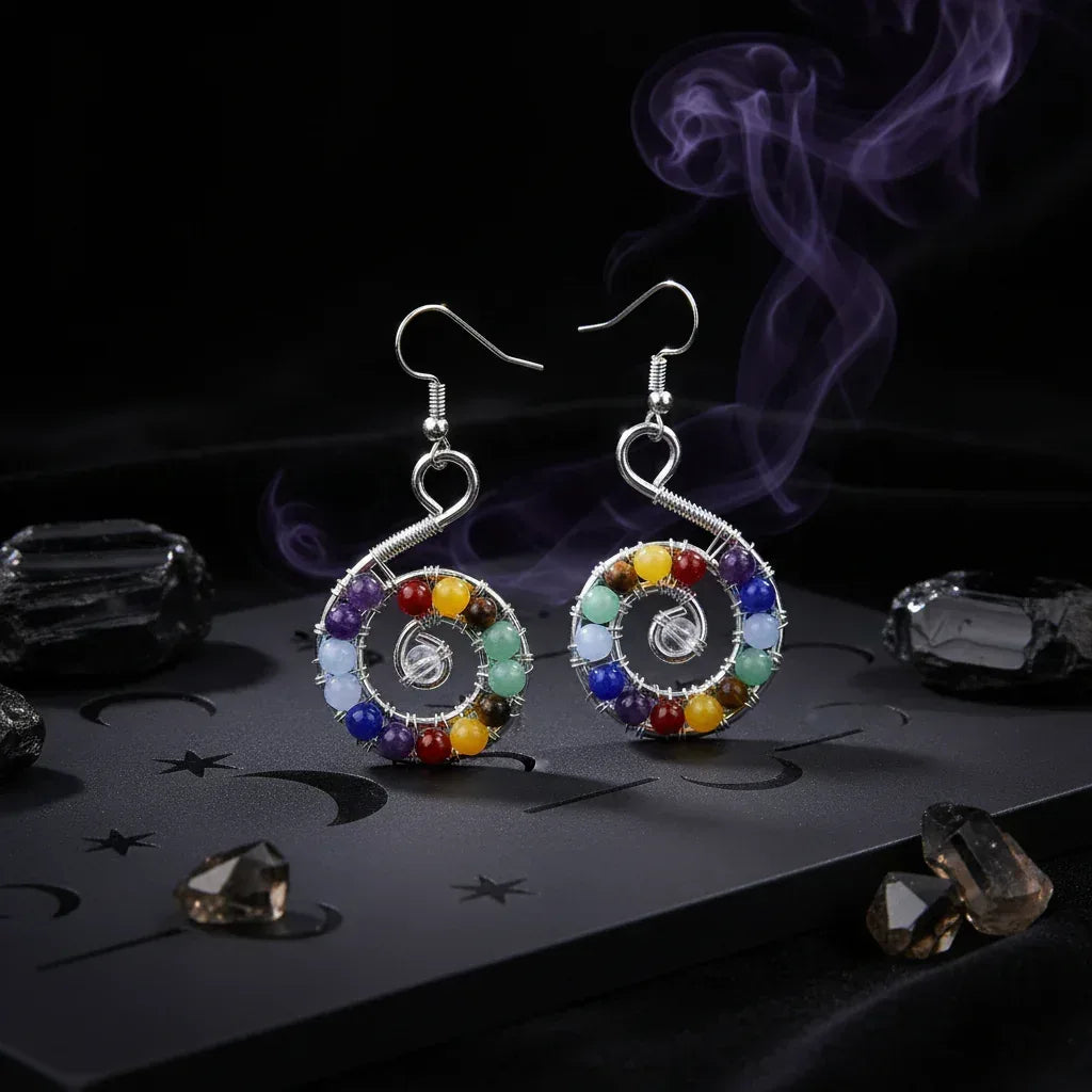 Spiral Chakra Earrings - Sorceress Sanctuary Earring