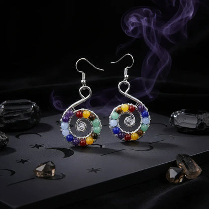 Spiral Chakra Earrings - Sorceress Sanctuary Earring
