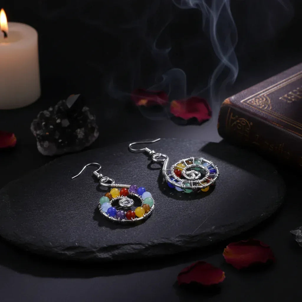 Spiral Chakra Earrings - Sorceress Sanctuary Earring