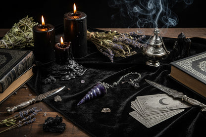 Spiral Divination Pendulum - Sorceress Sanctuary 7 Chakra-Tiger-eye-Rose-Quartz-Red-Agate-Lapis