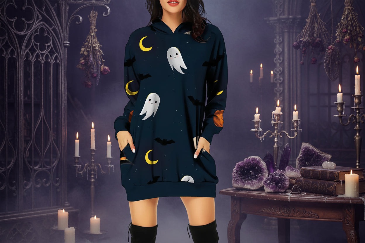 Spooky Dress - Sorceress Sanctuary Green Cat On Pumpkin / XS-Green Cat On Pumpkin / S-Green Cat On Pumpkin / M-Green Cat On Pumpkin / L-Green Cat On Pumpkin / XL