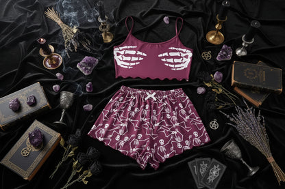 Spooky Pajama Set - Sorceress Sanctuary Halloween! / M-Purple Skeleton Hands / XL-Black Skeleton Hands / S-Black Skeleton Hands / M-Black Skeleton Hands / L