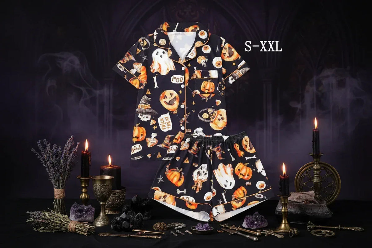 Spooky Pj Set - Sorceress Sanctuary Gray / XS-Gray / S-Gray / M-Gray / L-Gray / 3XL