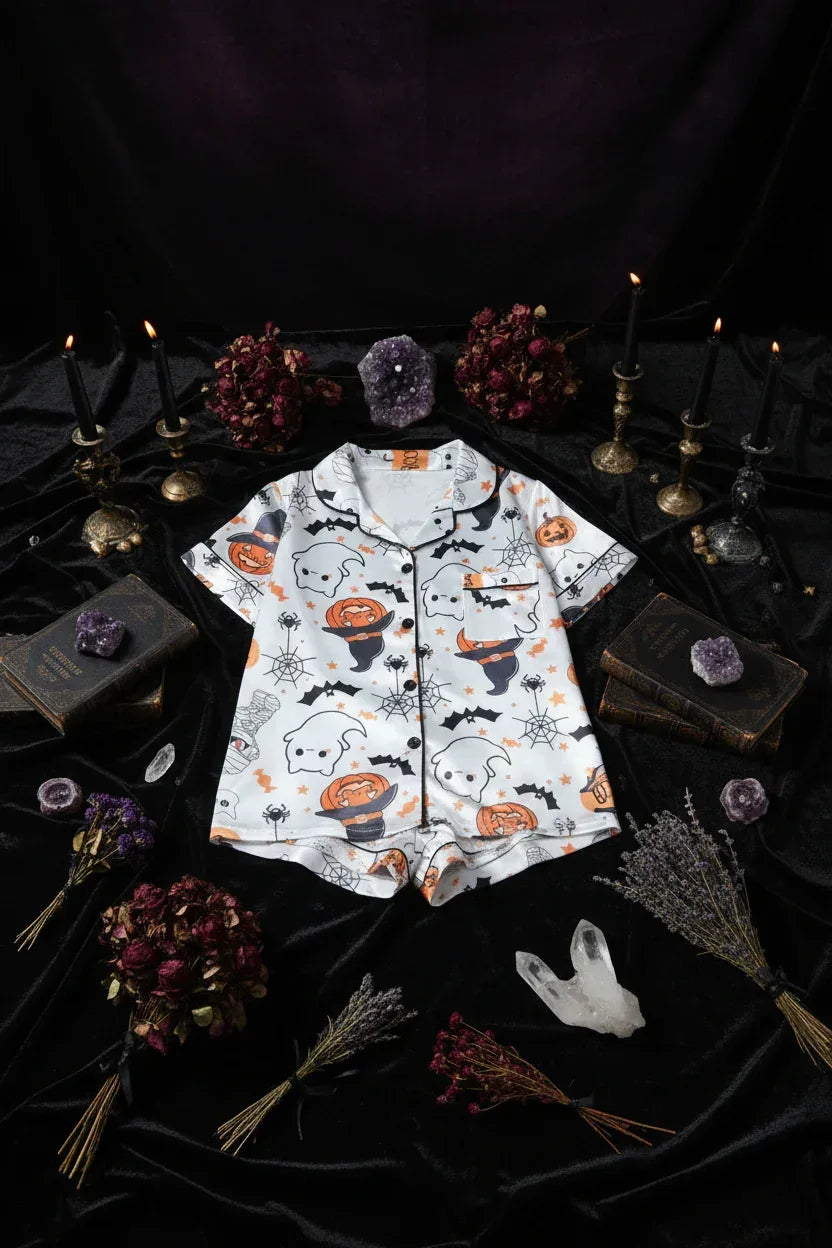 Spooky Pj Set - Sorceress Sanctuary Gray / XS-Gray / S-Gray / M-Gray / L-Gray / 3XL