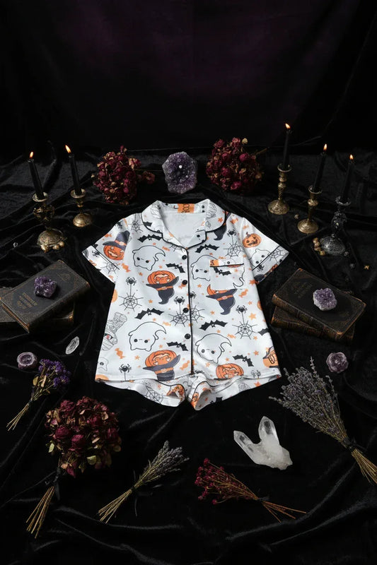 Spooky Pj Set - Sorceress Sanctuary Gray / XS-Gray / S-Gray / M-Gray / L-Gray / 3XL