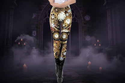 Spooky Print Leggings - Sorceress Sanctuary Rose Skeleton / S-Rose Skeleton / M-Rose Skeleton / L-Rose Skeleton / XL-Yellow Spooky Forest / S