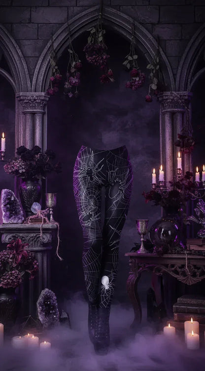 Spooky Print Leggings - Sorceress Sanctuary Rose Skeleton / S-Rose Skeleton / M-Rose Skeleton / L-Rose Skeleton / XL-Yellow Spooky Forest / S