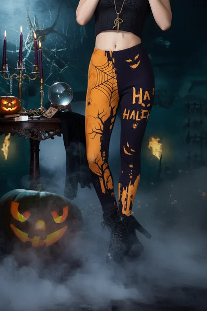 Spooky Print Leggings - Sorceress Sanctuary Rose Skeleton / S-Rose Skeleton / M-Rose Skeleton / L-Rose Skeleton / XL-Yellow Spooky Forest / S