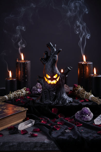 Spooky Stump Halloween Lamp - Sorceress Sanctuary Black / 10*7.5 * 16cm