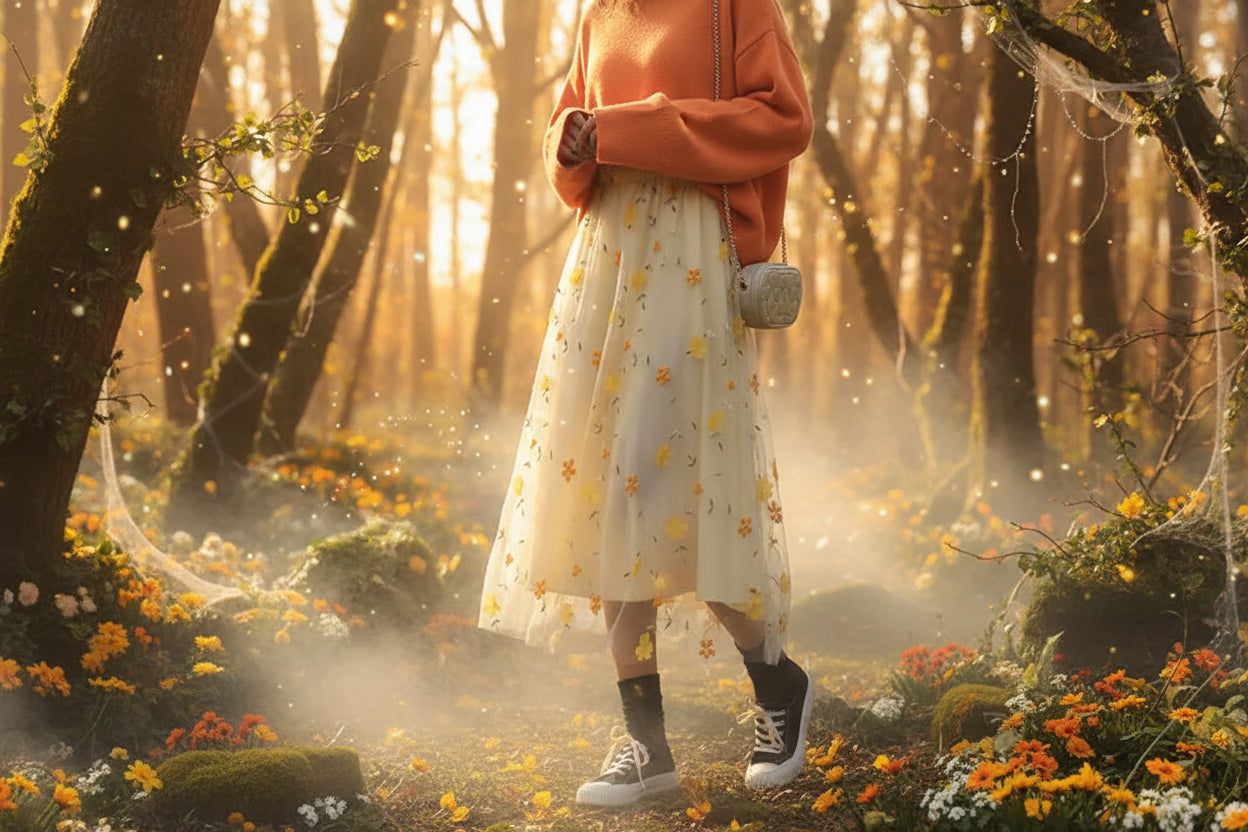 Spring Fairy Skirt - Sorceress Sanctuary Flower Skirt / Average Size