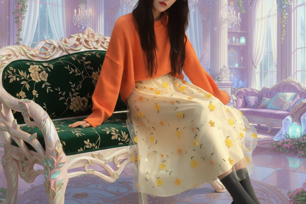 Spring Fairy Skirt - Sorceress Sanctuary Flower Skirt / Average Size