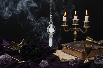 Star Energy Pendulum - Sorceress Sanctuary White-Red-Pink-Black Onyx-Purple