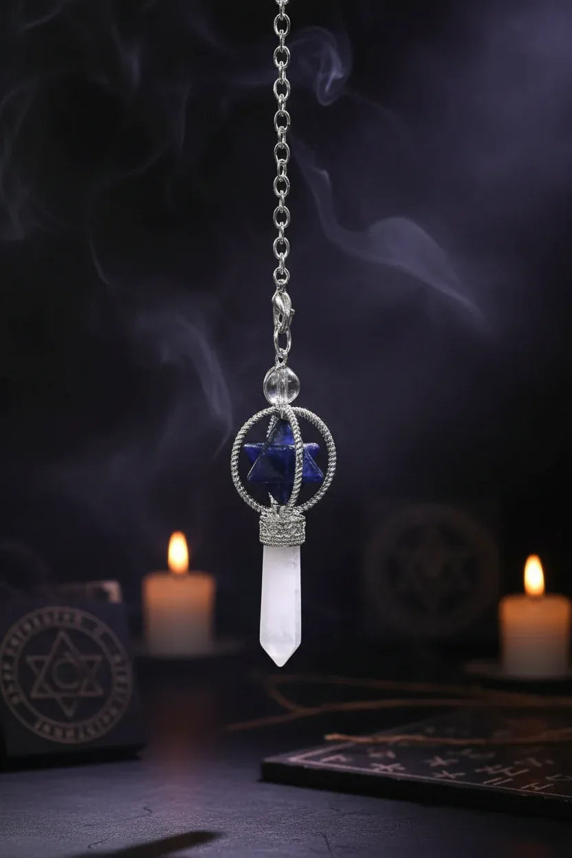 Star Energy Pendulum - Sorceress Sanctuary White-Red-Pink-Black Onyx-Purple