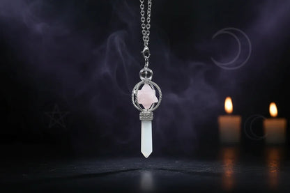Star Energy Pendulum - Sorceress Sanctuary White-Red-Pink-Black Onyx-Purple